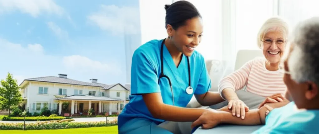 Various elderly care options including nursing home, caregiver, and nursing at home.