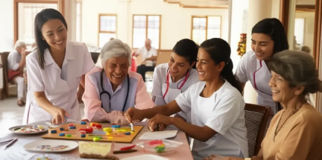 Ambiente sereno de uma casa de repouso em Bauru.